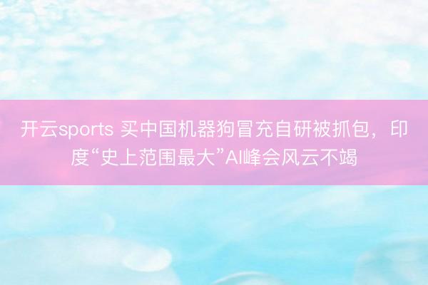 开云sports 买中国机器狗冒充自研被抓包,印度“史上范围最大”AI峰会风云不竭