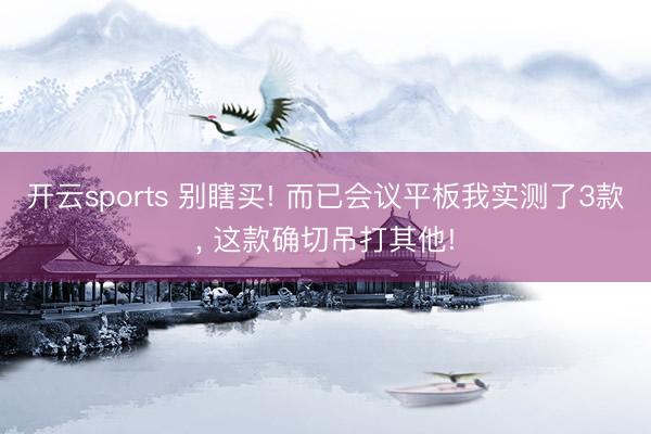 开云sports 别瞎买! 而已会议平板我实测了3款, 这款确切吊打其他!