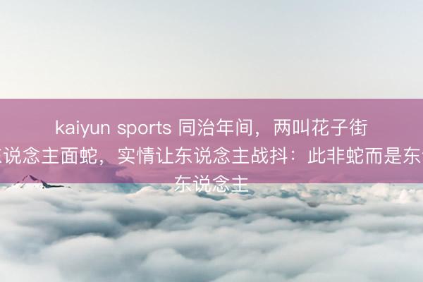 kaiyun sports 同治年间，两叫花子街头耍东说念主面蛇，实情让东说念主战抖：此非蛇而是东说念主